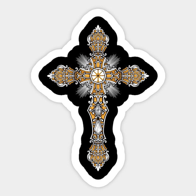 Beautiful patterned cross Sticker by katanya78